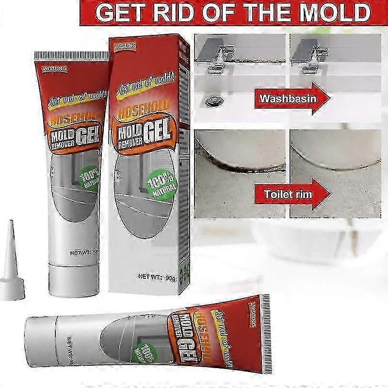 2x Mold Remover Gel For Washing Machine Rubber Ring, Refrigerator Sealing Strip,sink Edge, Doors And