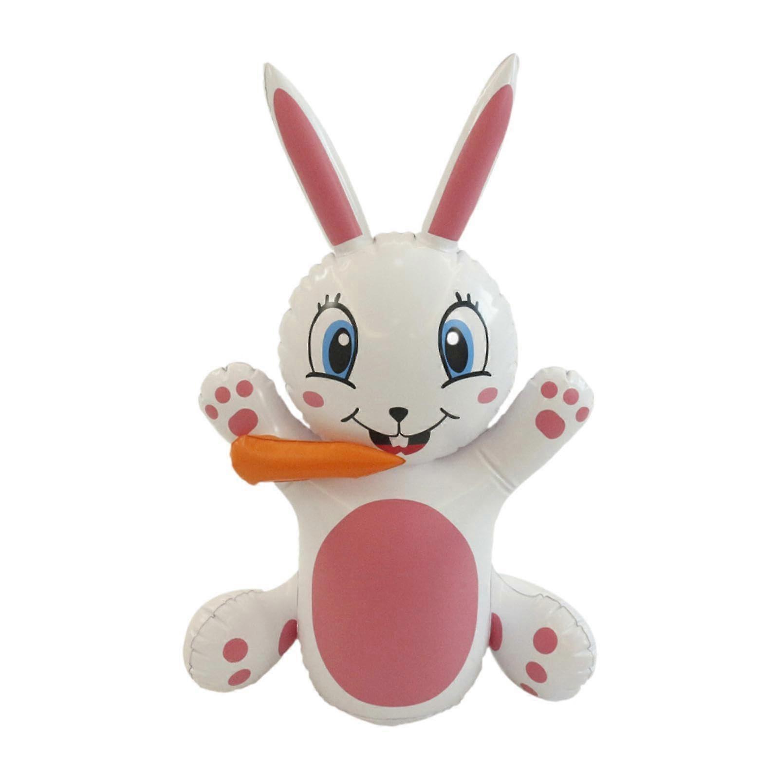 Inflatable Easter Bunny Doll Toy with Carrot, Easter Decoration for Home