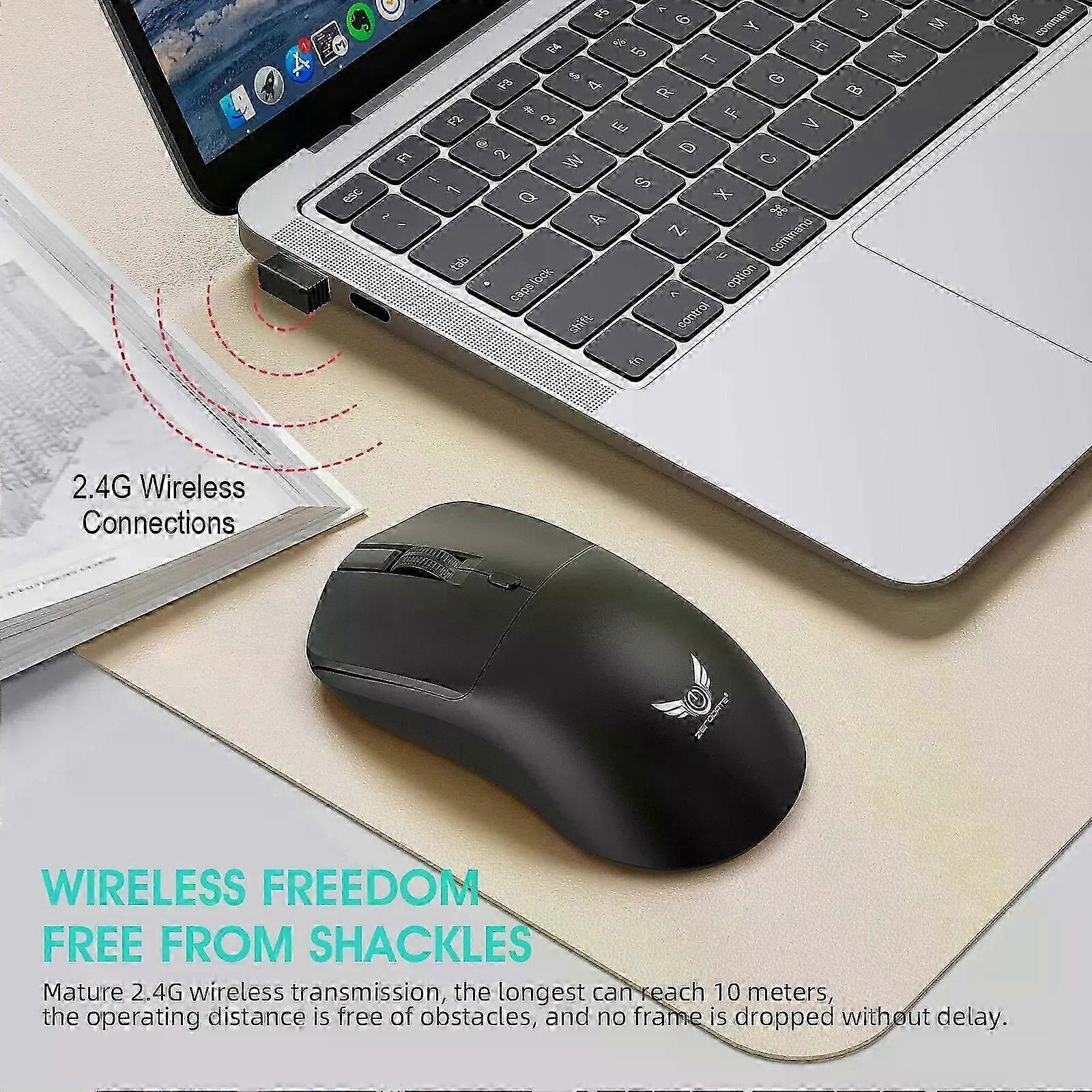 Ergonomic Wireless Gaming Mouse with 800/1200/1600DPI and 4 Mute Buttons for iPad, PC, Laptop, Tablet, and Phone