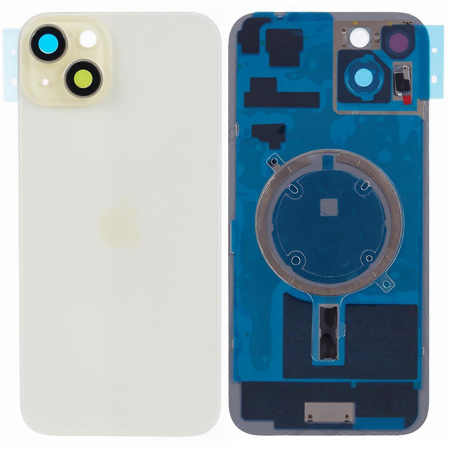 For iPhone 15 Battery Housing with Bracket Camera Lens Cover Replacement Part