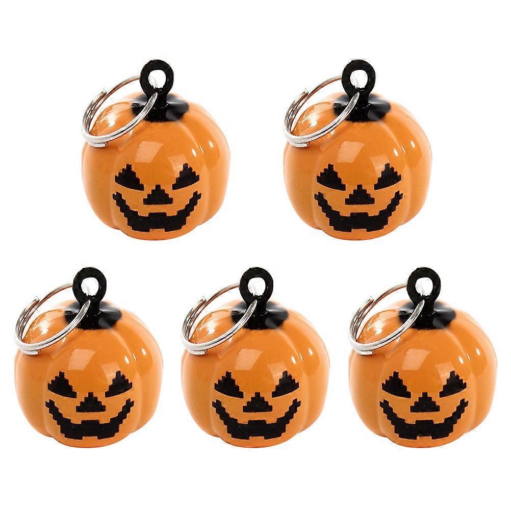 5pcs Stylish Pumpkin Bell Keychains for Bags, Phones & Pets – Halloween & Everyday Use