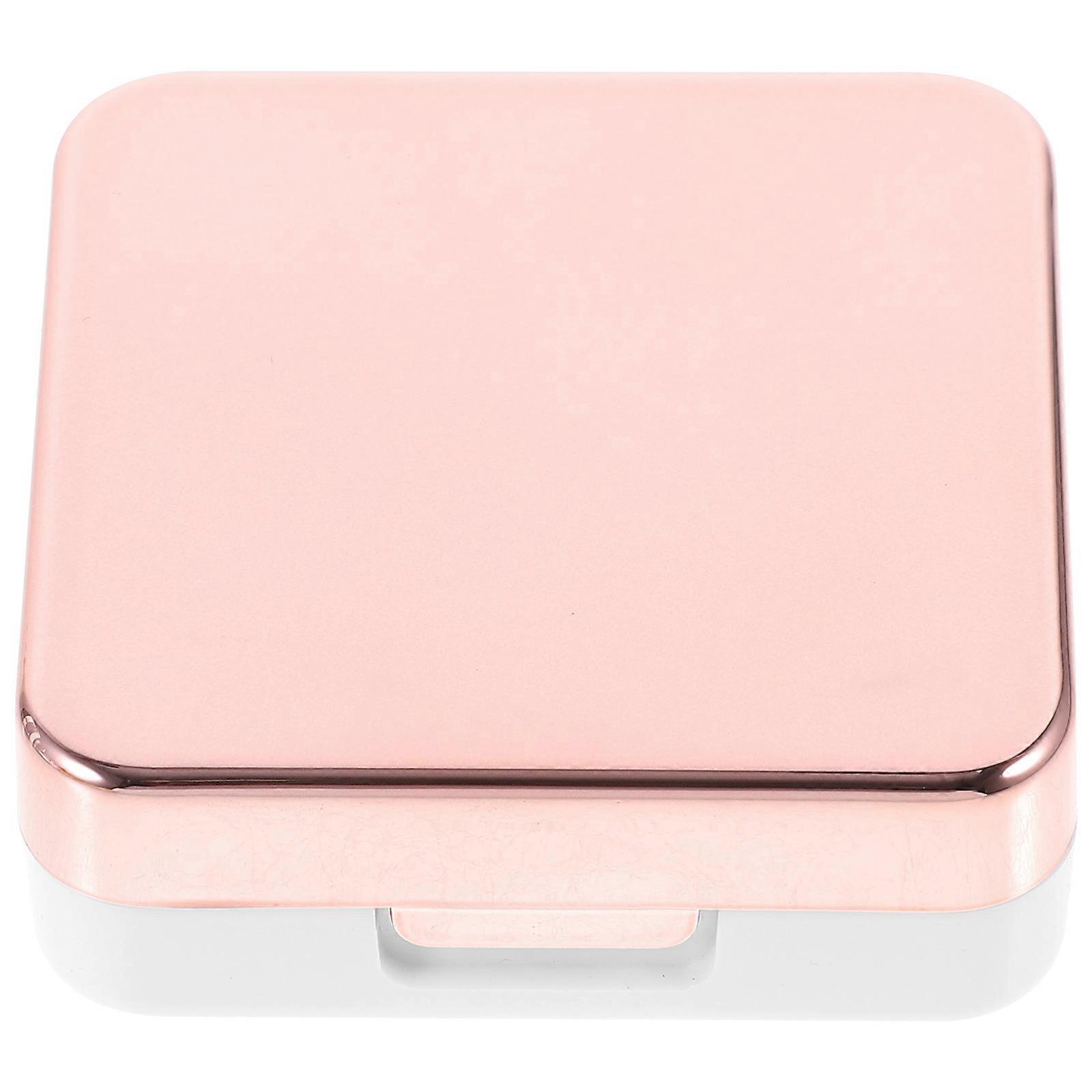 Eyeglass Cases Mini Lens Container Portable Box For Holder Light Pink 6.00X6.00X2.00CM Travel 1Pack
