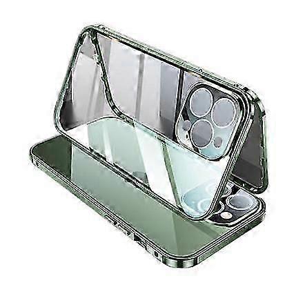 Lockable for iPhone 15 Pro Max/15 Ultra Magnetic Case Double Sided Glass Case with Camera Lens Protector Screen Protector Safety Lock