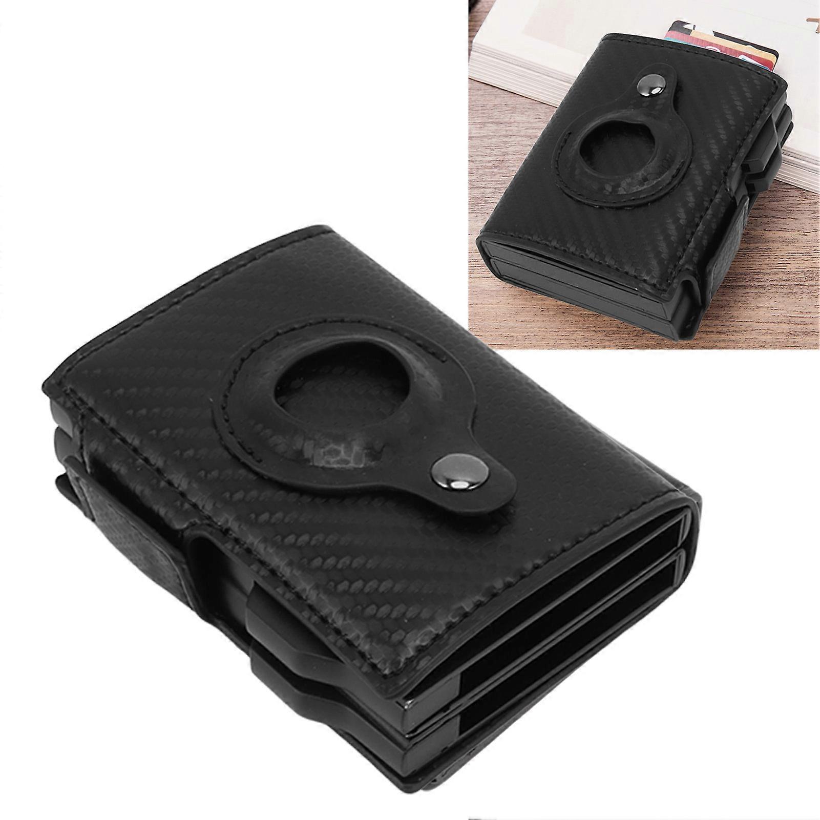 Multi Function Wallet Clip for IOS Locator Safe Small Men's Wallet Clip for Bank Card Bill Passport Carbon Fiber Black 