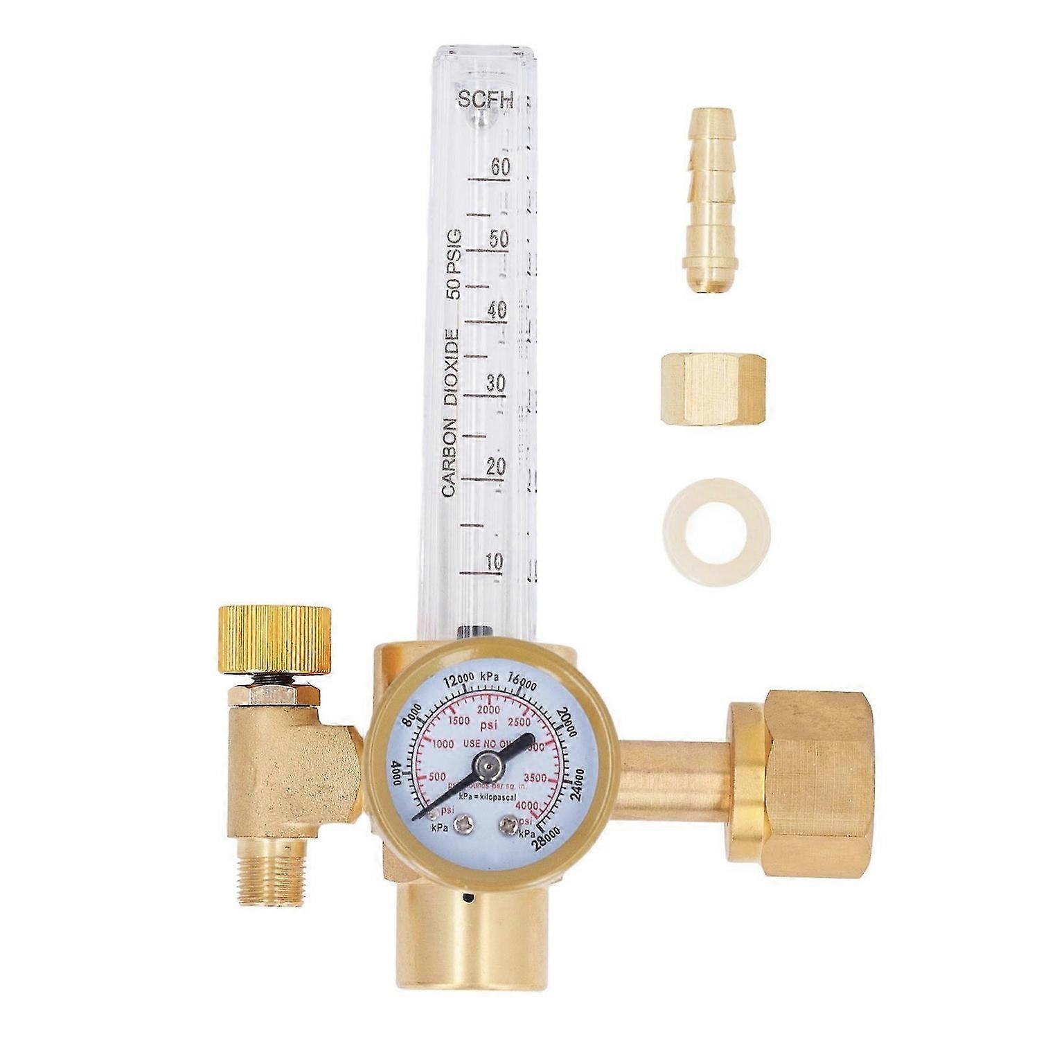 Argon Regulator Non Slip Compact Brass Argon Pressure Reducer TIG Flow Meter for Pipe System