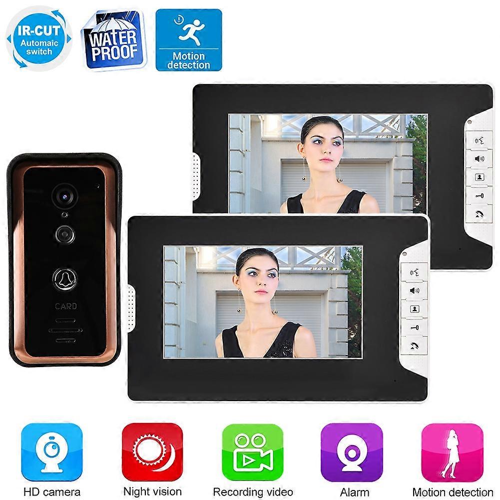 7inch WiFi Wired Video Doorbell 1V2 Visual Intercom Camera Monitors