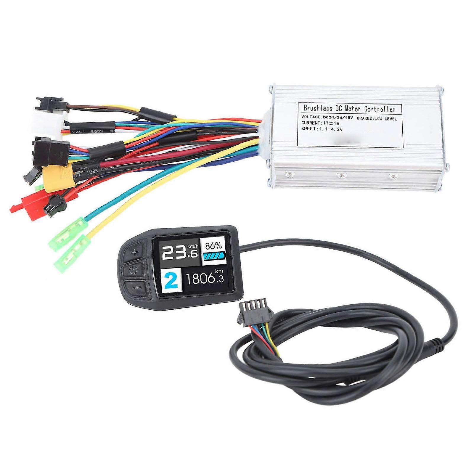 17A 350W Lithium Battery Modification Kit 3 Modes Motor Controller with Waterproof UKC3 Display Panel for Electric Bike Scooter YMQX)