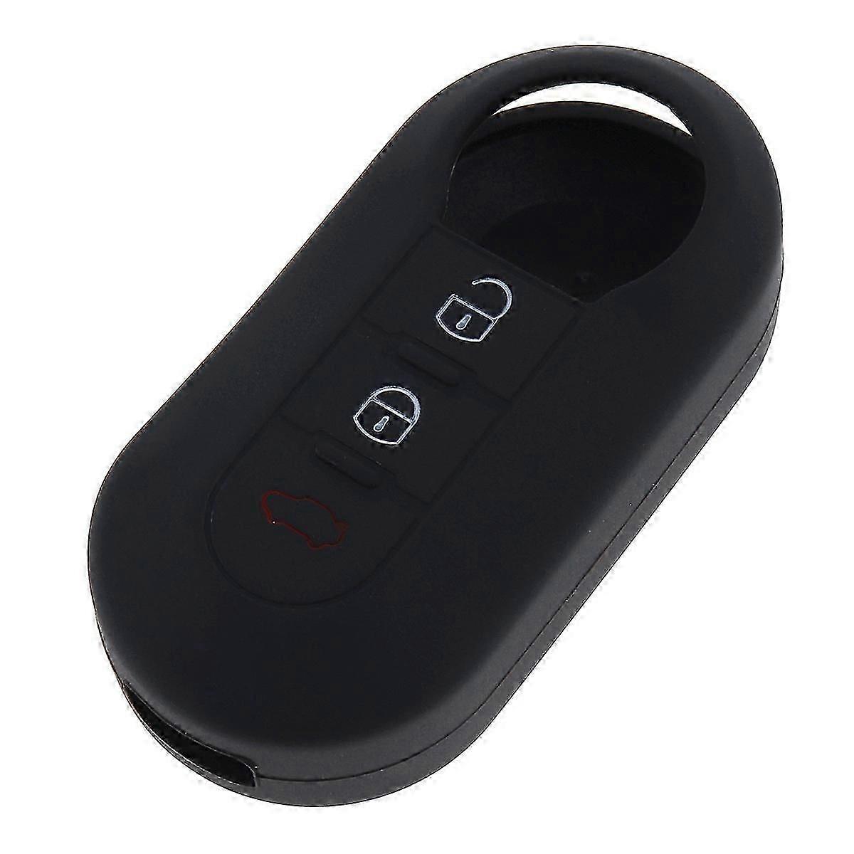 6 Colors 3 Buttons Silicone Flip Folding Key Cover Protector Case Compatible for Fiat 500 Car Key Remote