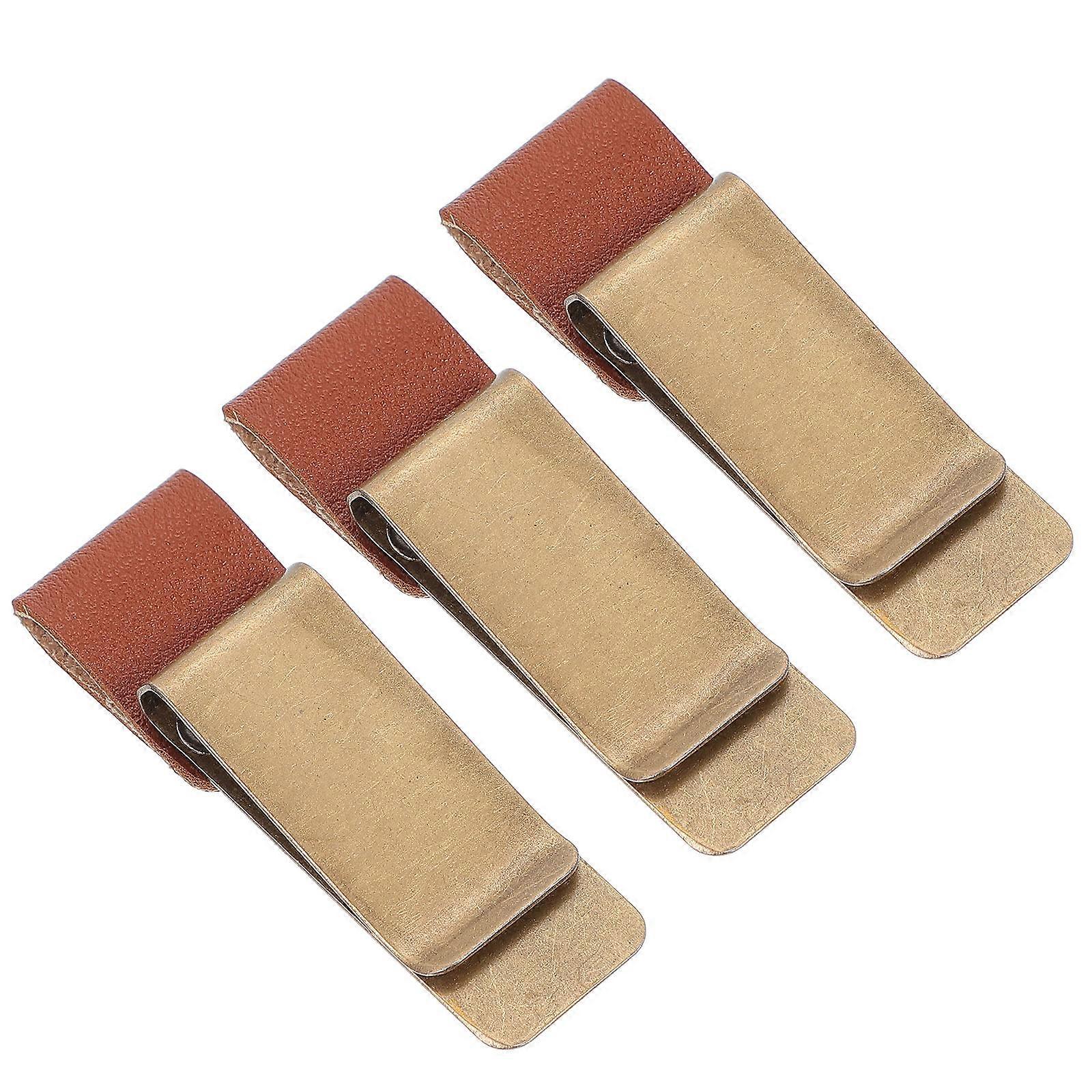 3pcs Golden Stainless Steel File Clips for Storage Practical and Multi-functional Office School