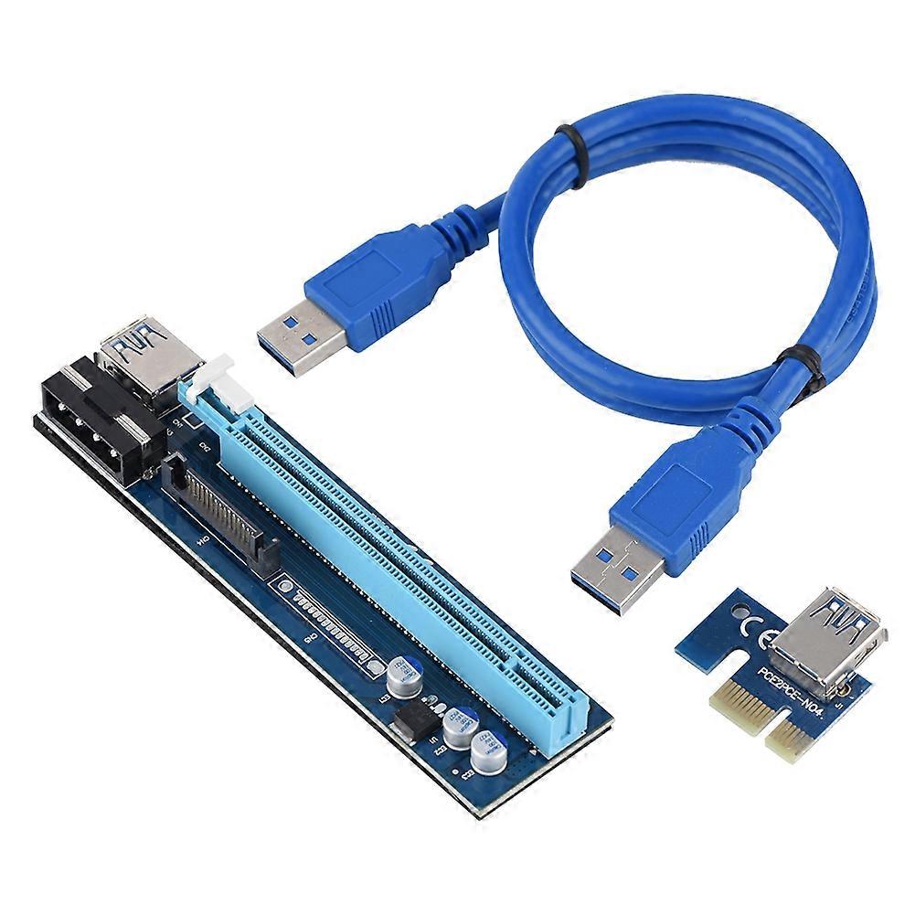 PCI-E Express 1x to 16x 4PIN Mining Extender Riser Card Adapter with USB 3.0 Cable