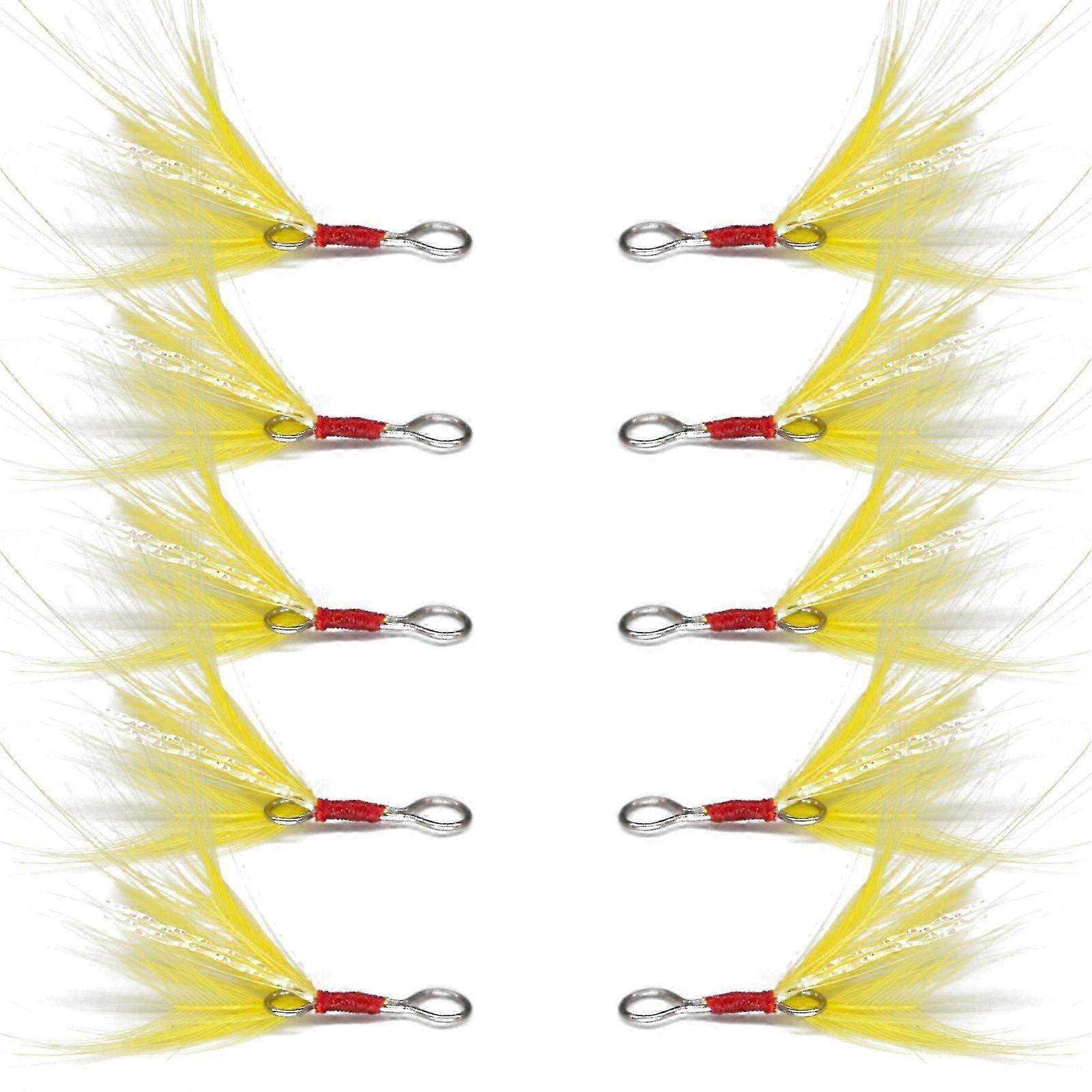 10 stk fiskeskje agn lokke fjær for diskantkrok fiskeutstyr fjær lokke anheng fiskeutstyr avtakbart
