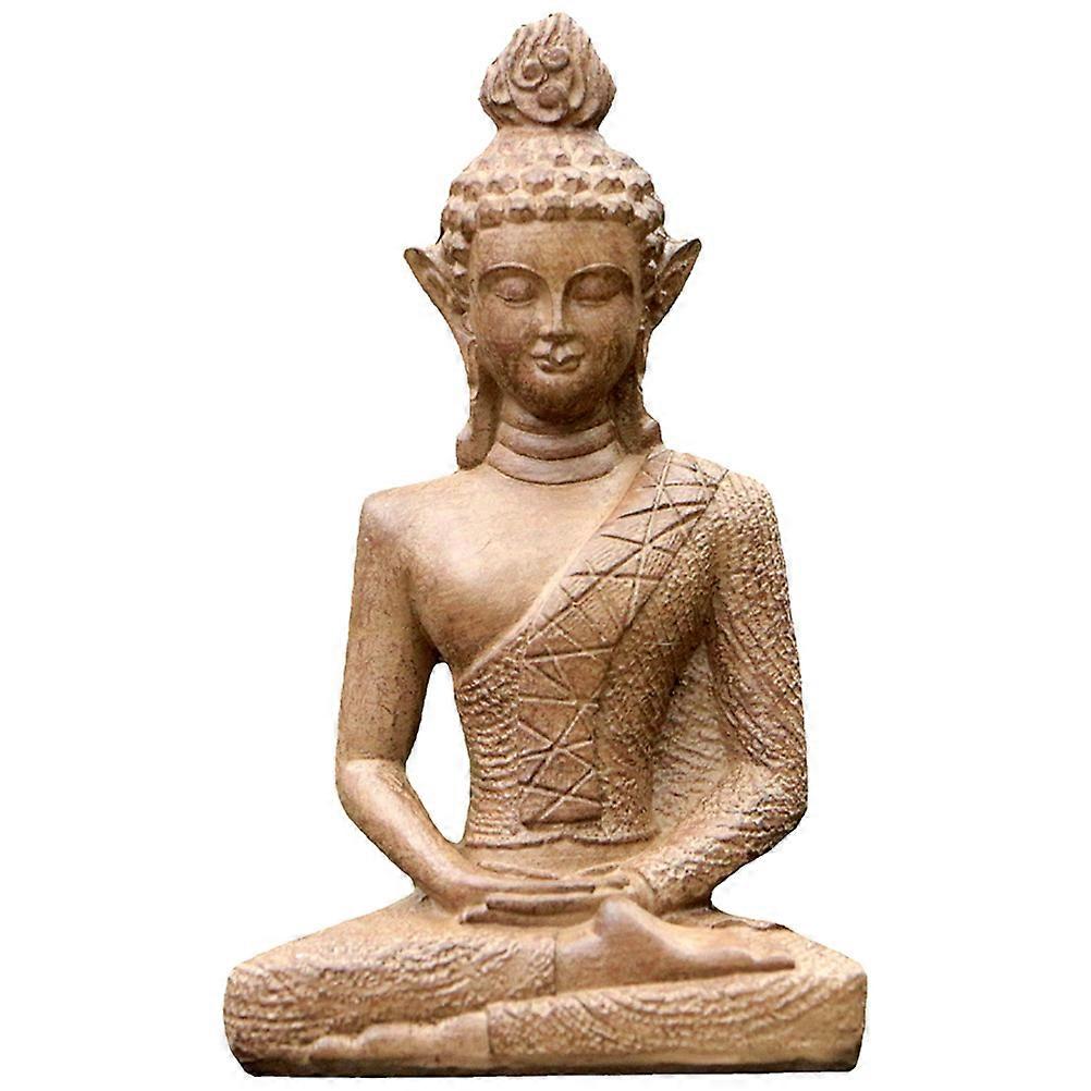 Resin Buddha Statue Miniature Design Zen Garden Figurine Home Entrance Decor Chocolate 5.1×3.1×1.6in 1Pcs