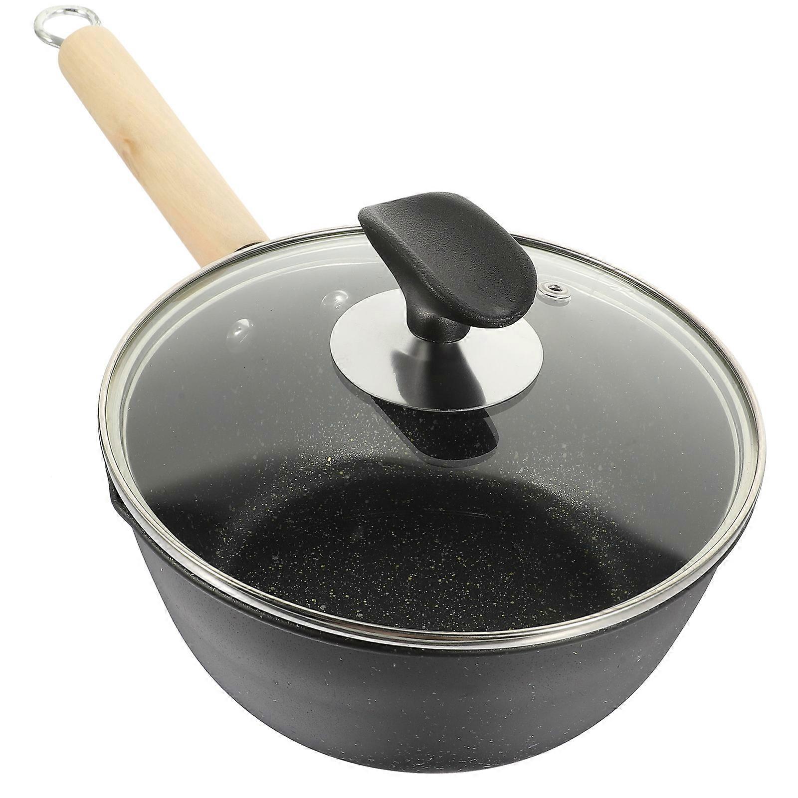 Here's a refined and professional product description for your item:
**1pc Non Stick Medical Stone Milk Pan with Lid – Practical Soup & Stew Pot