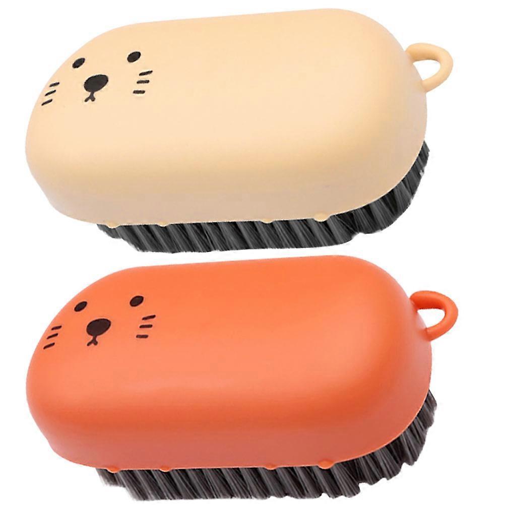 Shoes Washing Brushes Rectangular Soft Bristles Ergonomic Handle Home Cleaning 2Pcs