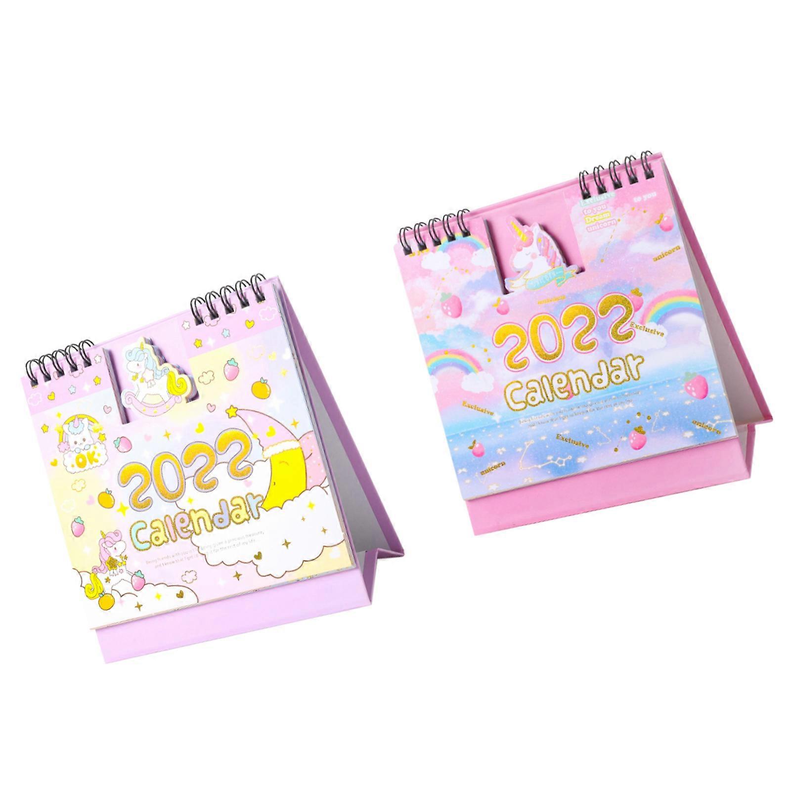 Notepad Type Calendar Desk Standing Calendar For Home Office Use 16x15cm Note Taking 2Set