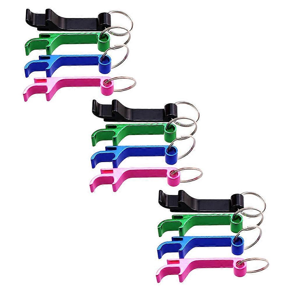 Compact Design Aluminium Alloy Bottle Opener Keychains For Outdoor Carry And Everyday Use Assorted Color 14Pcs