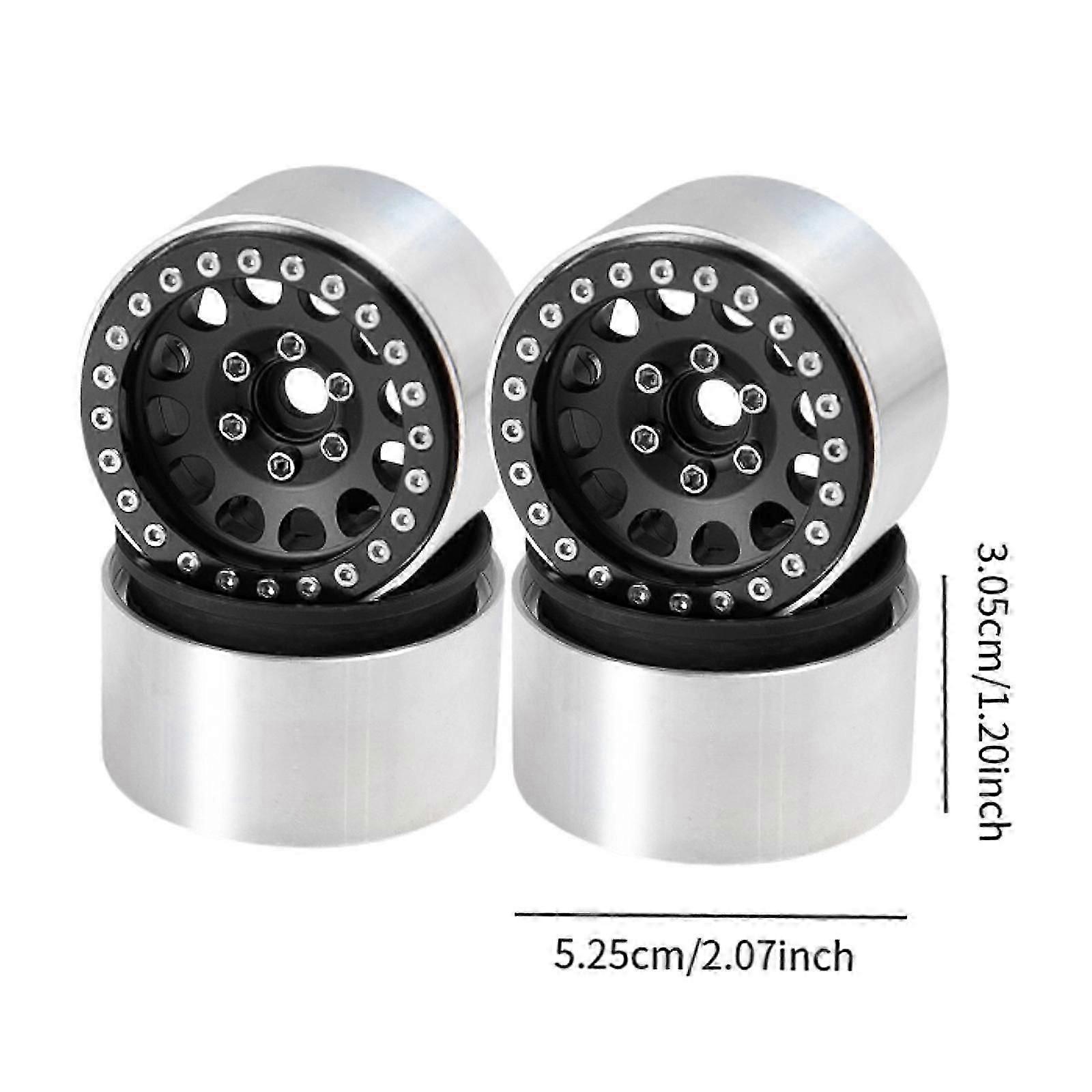 4x RC Car Wheels and Tires Alloy 1.9' for 1/10 SCX10 Vehicle RC Crawler Car