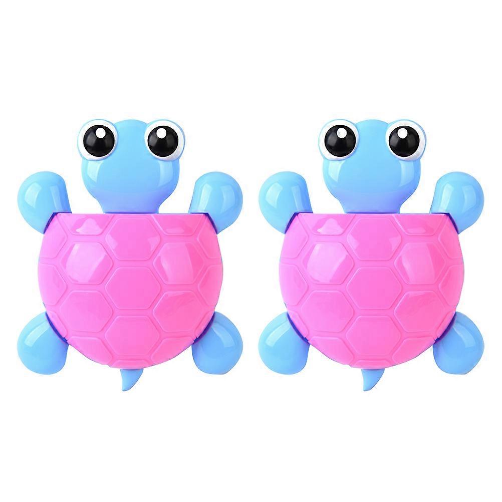 Turtle Suction Cup Holder for Toothbrush Rack Toothpaste Container Red Plastic Bathroom Storage