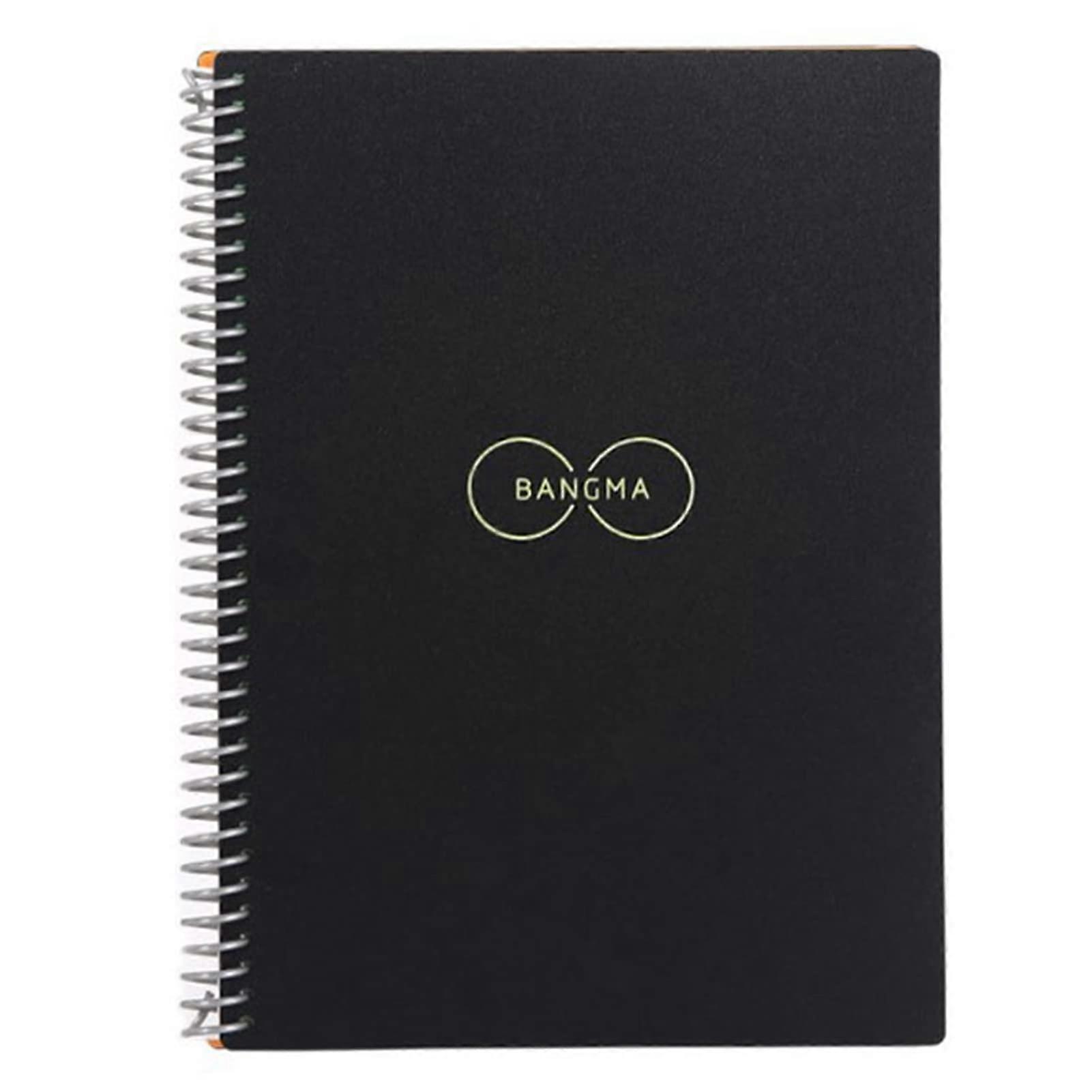 B5 Black Notebook - B5 Journal, Black PP Mori Stone Paper, Round Circle Line Design, Portable Daily Planner