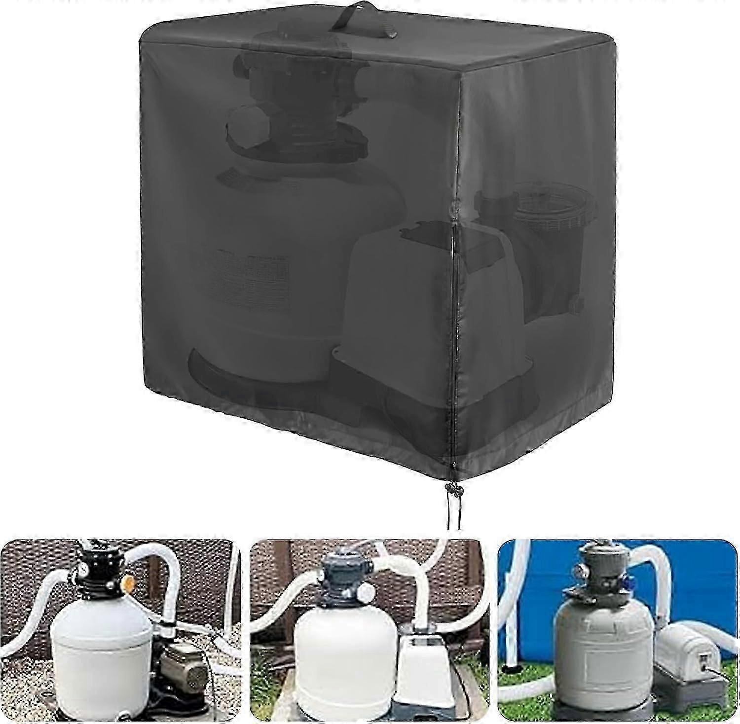 כיסוי מגן למשאבת בריכת שחייה, כיסוי משאבת בריכת שחייה 84x61x86 ס"מ, כיסוי מסנן חול, כיסוי משאבת בריכה מעל הקרקע, אנטי UV, ל G חיצוני