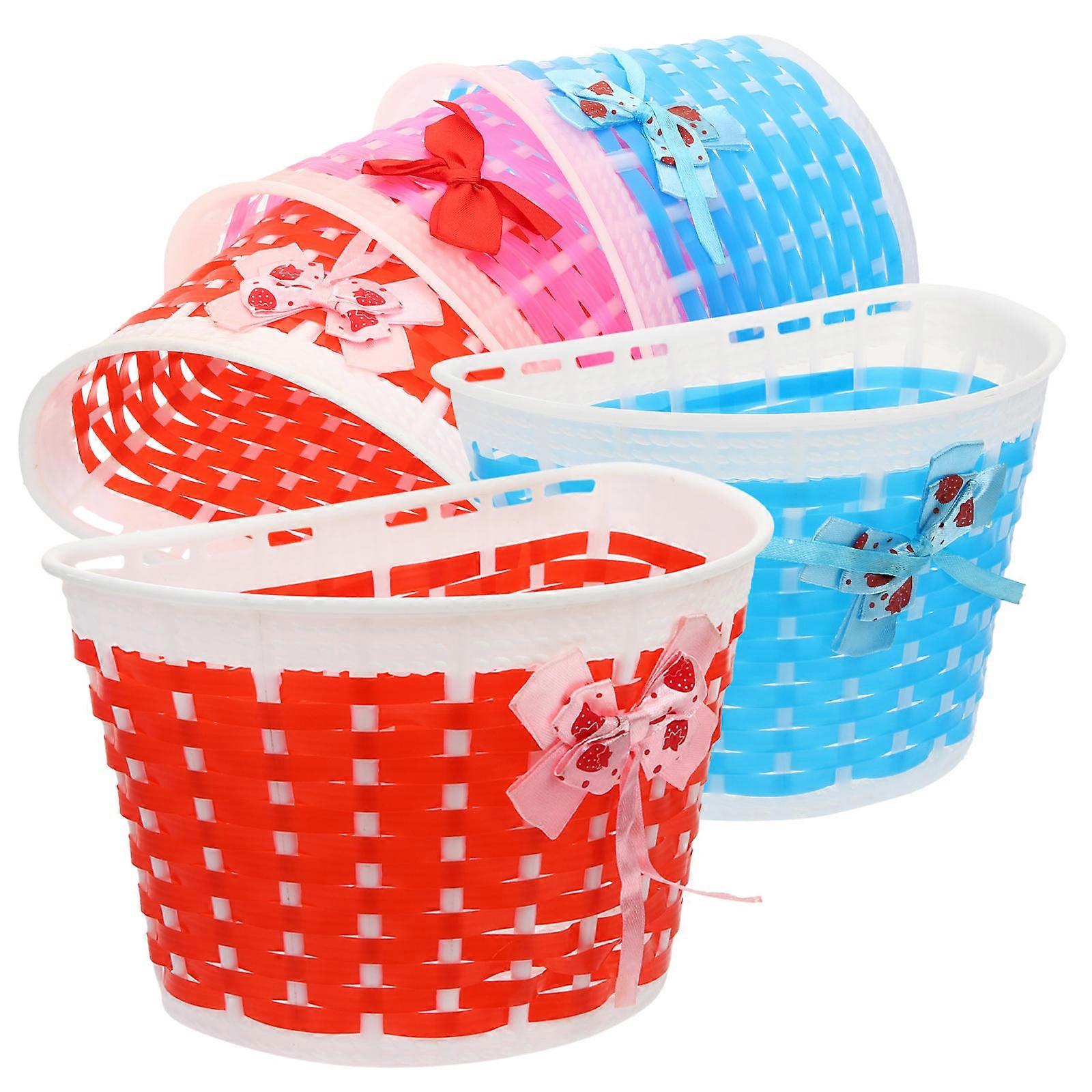 5Pcs Bike Storage Basket for Kids with Detachable Design Compact Size 9x5 Inches Assorted Color