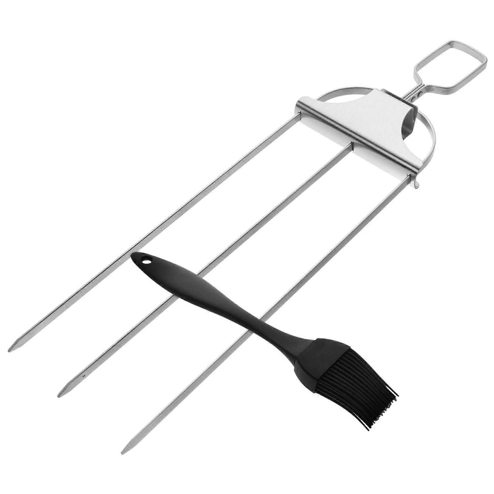 1 Set Stainless Steel Grill Fork Skewers for Barbecue