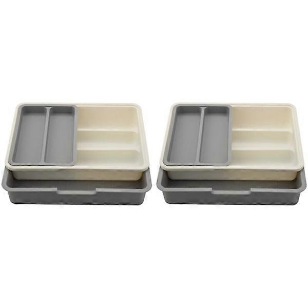 2 adjustable cutlery drawers for kitchen utensils, versatile storage