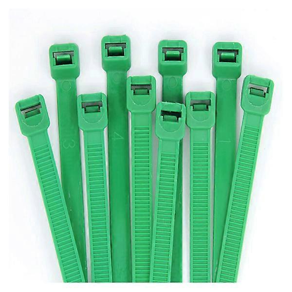 100pcs Reusable Cable Ties (2.8mm x 200mm, Green)