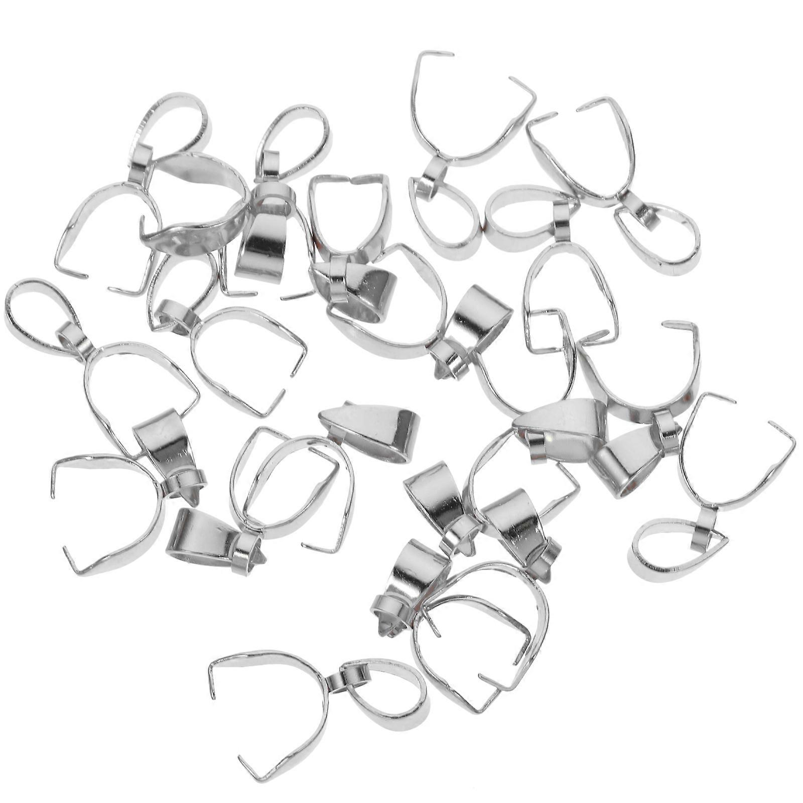 20PCS Pendant Clasp Connectors for Necklace Making – Durable Pinch Bails with Unique Design for DIY Jewelry and Craft Projects
