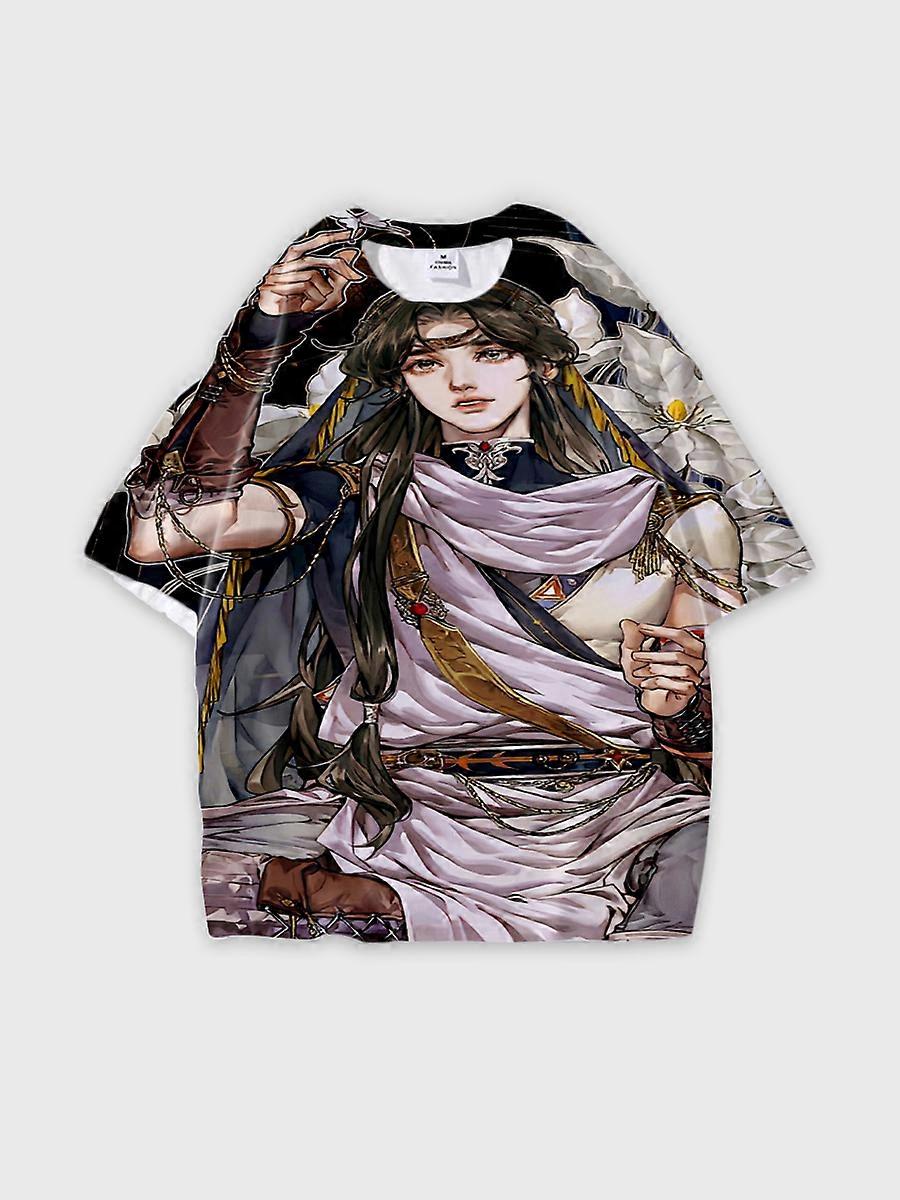 T-shirt round neck Role Pattern loose short sleeve E665