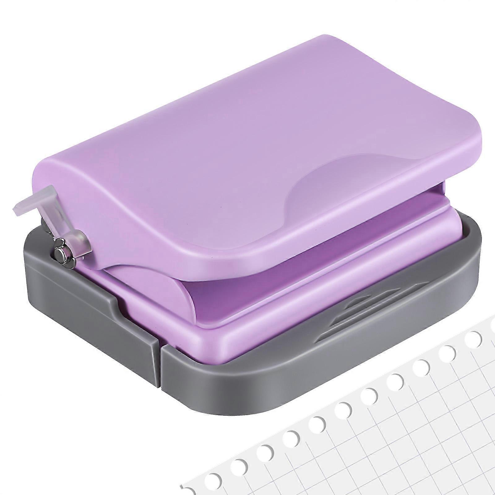 Paper Punches Purple Plastic 6-Hole Punching For Loose-Leaf Notebooks Office Use 1Set