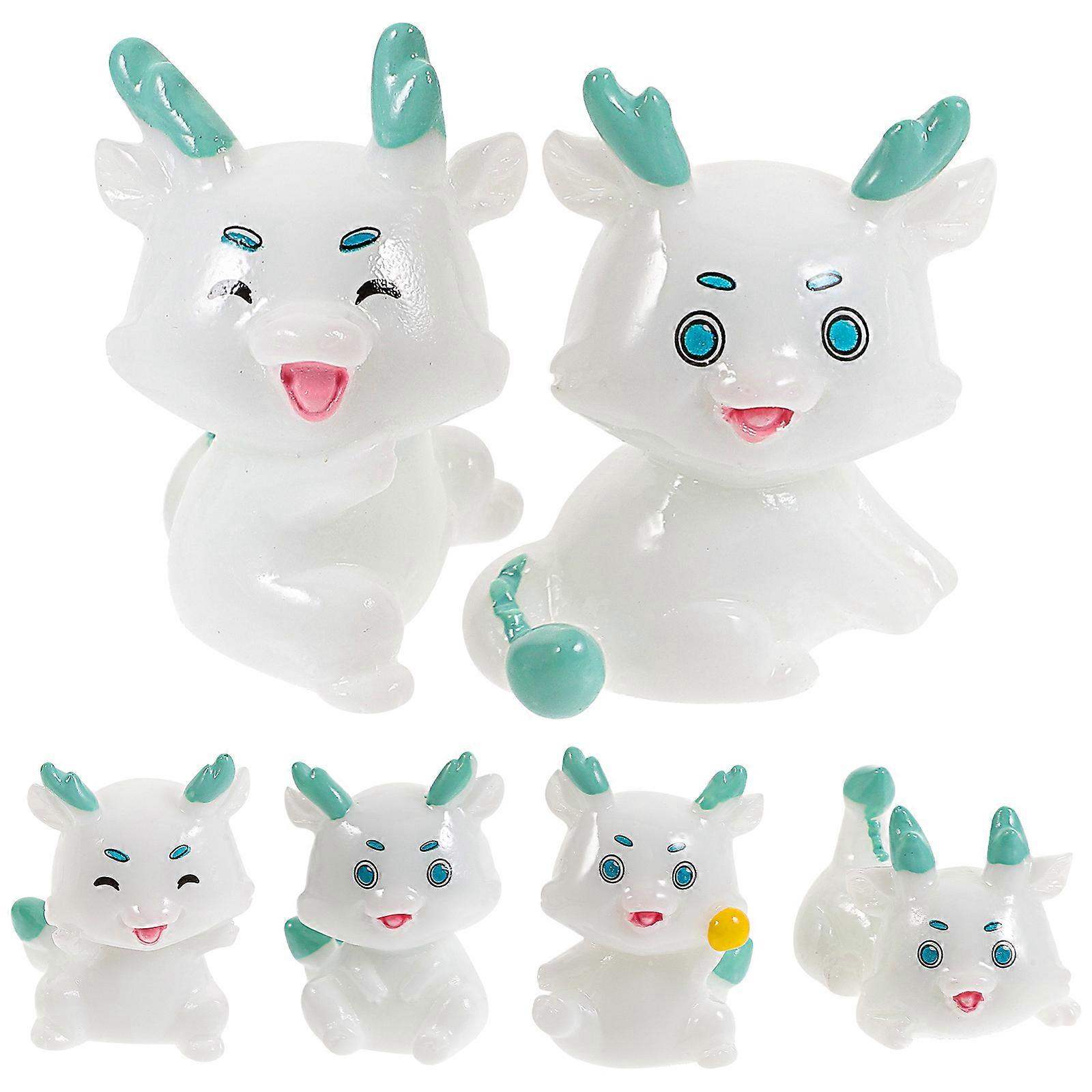 Zodiac Dragon Decoration Resin Material Blue Color Garden Use 6Pcs