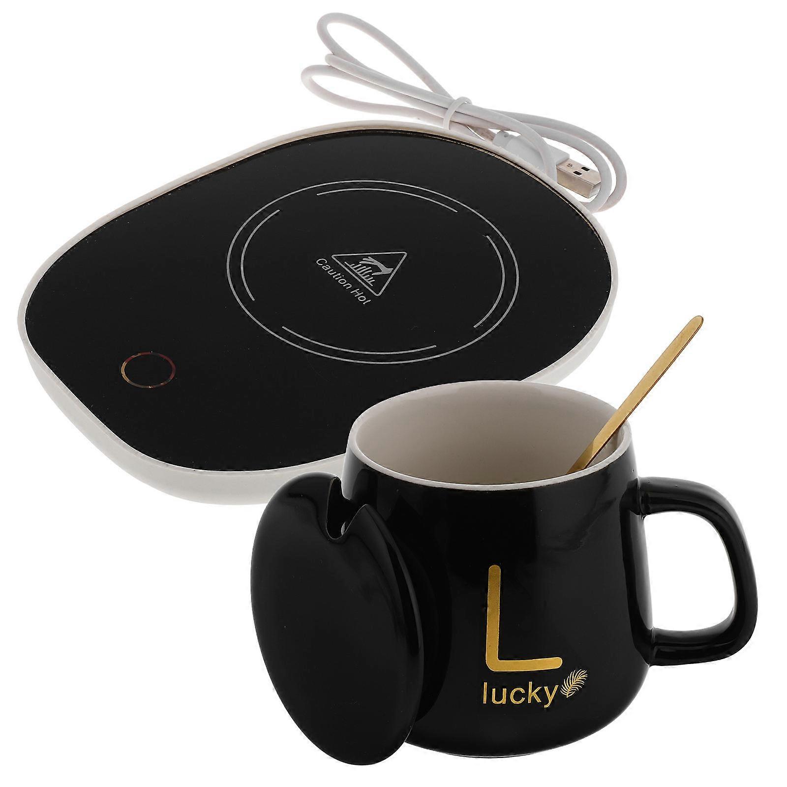 Constant Temperature Cup Usb Powered Coffee Mug Warmer Modern Sleek Design For Office Use Ceramic 420Ml 1Set