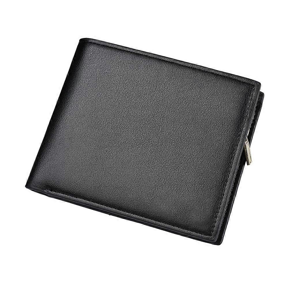 Zipper Wallet Men Small Purse Wear Resistance Office Use Black 1Pack