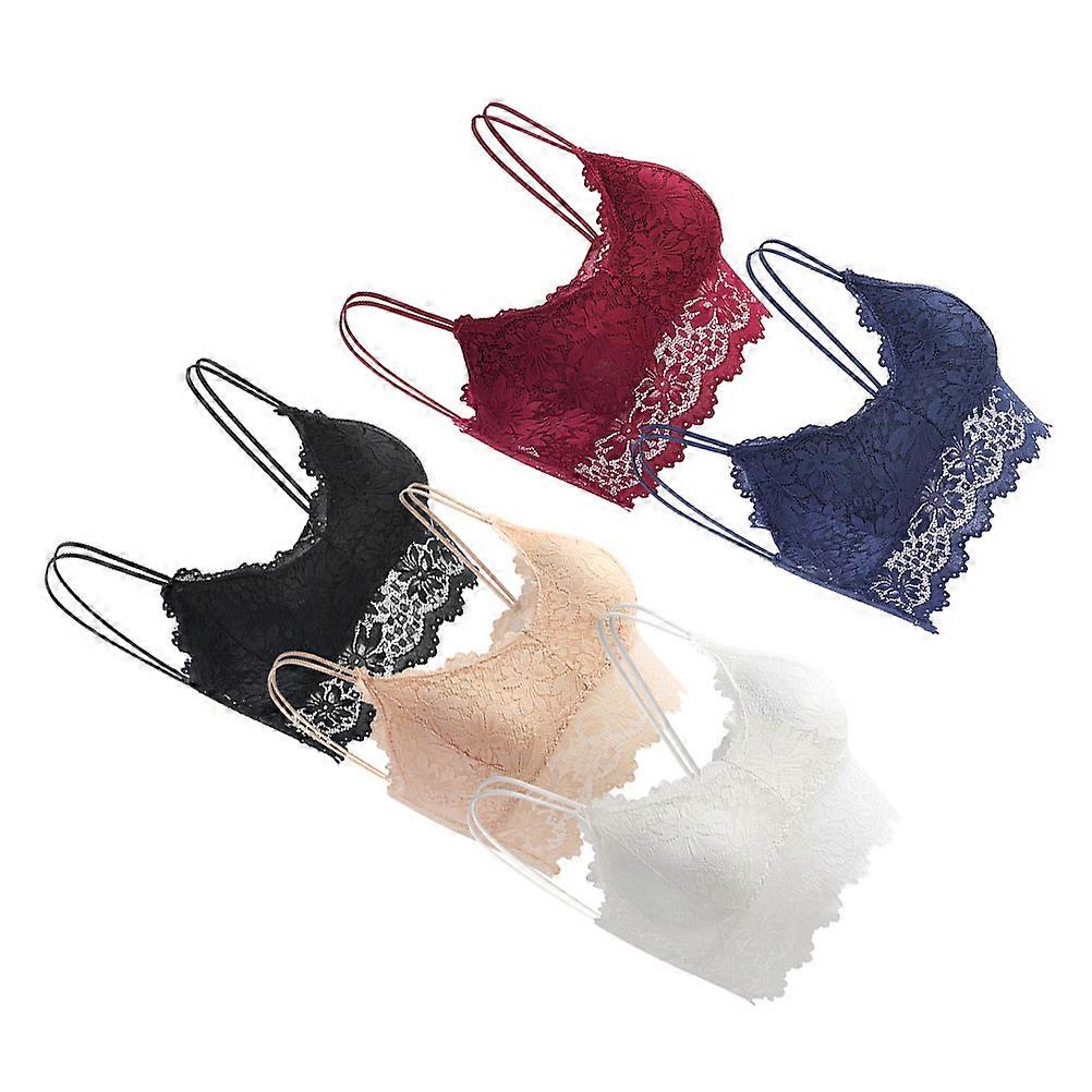 Beautiful Back Lace Bralettes for Women V Neck Padded Bandeau Bras in Assorted Colors