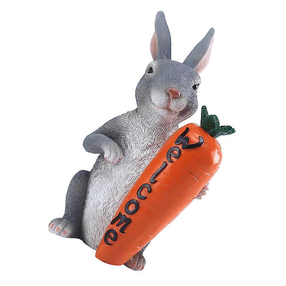 Resin Bunny Statue Creative Welcome Adornment Decorative Friends Assorted Color 1Pack