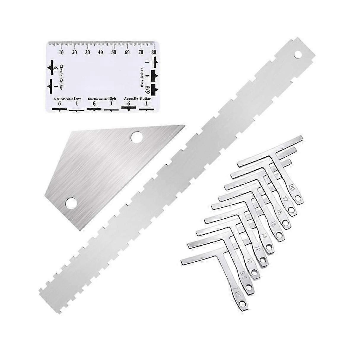 Guitar Luthier Measuring Tool Kit Guitar String Ruler Lower String Radius Gauge Guitar Repair Tools