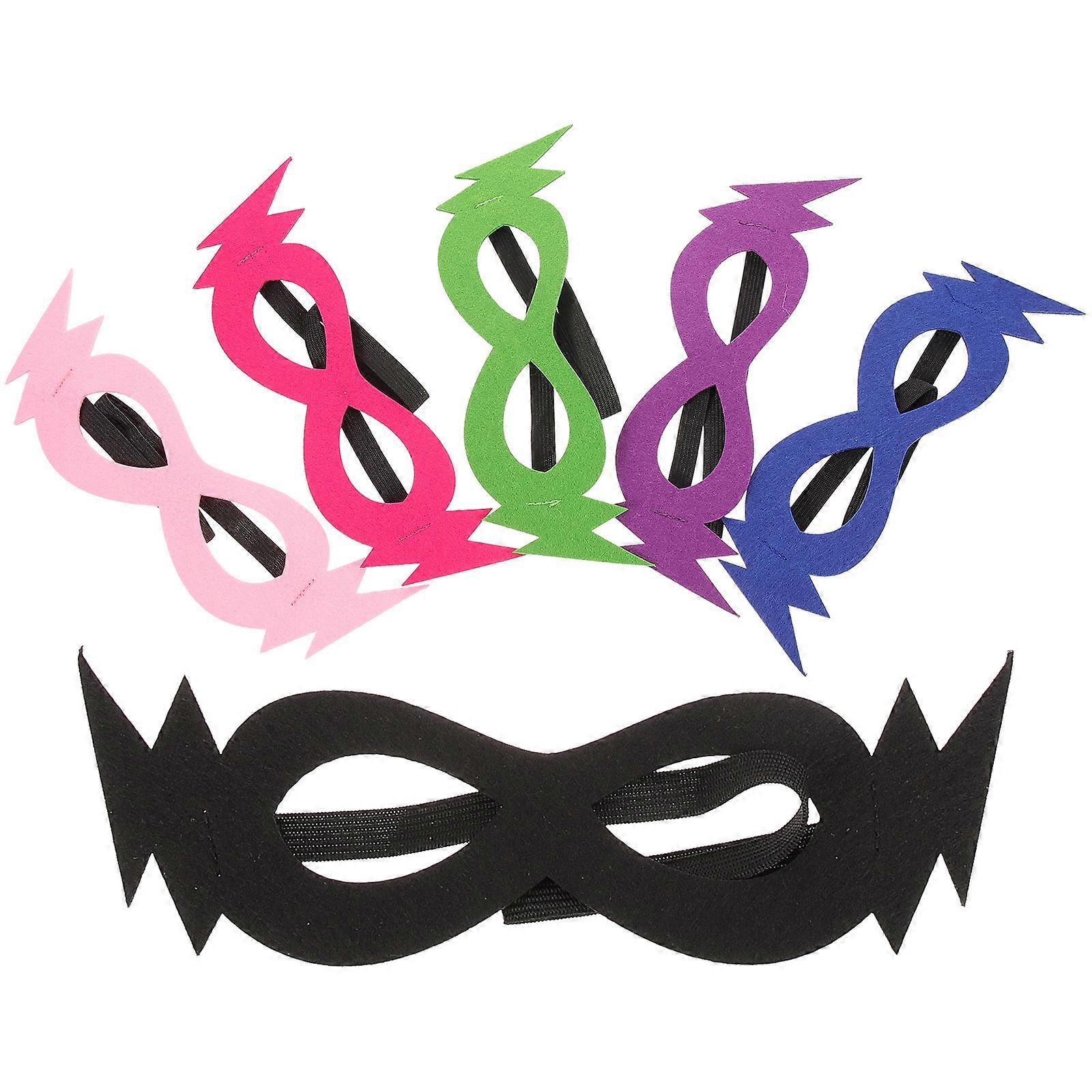 Carnival Mask Kids Costume Set For Birthdays And Halloween Assorted Color Plush Material 6Pcs