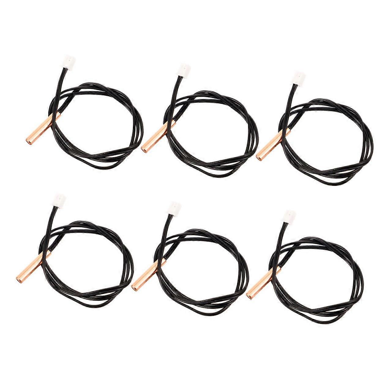 6 pieces NTC temperature sensor with copper head, precise temperature probe for air conditioners and refrigerators, sensitive and reliable