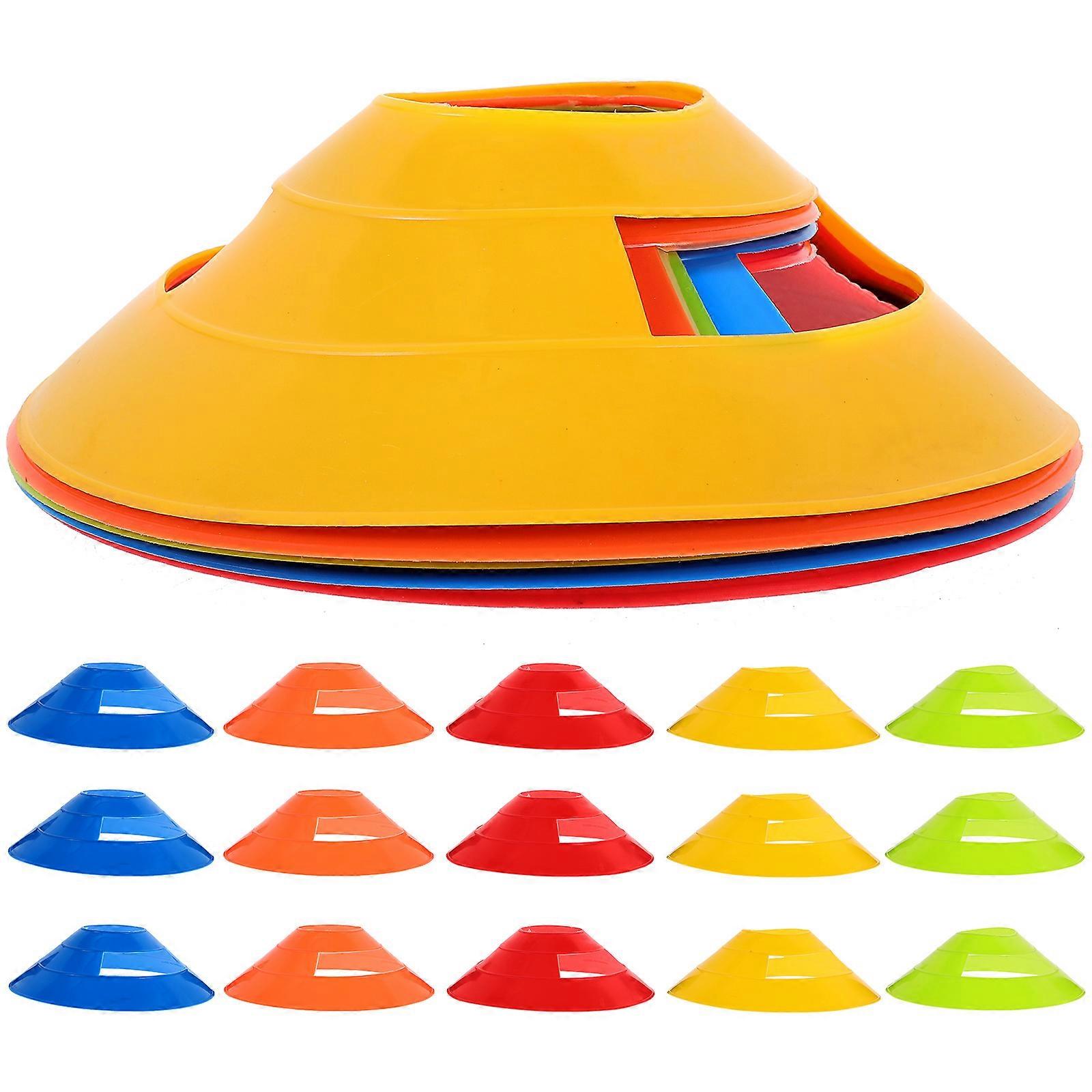 Soccer Training Equipment 25Pcs Colorful Sports Training Cones For Children Observation Skill Improvement 19X5.5X5.5CM Cone Shape