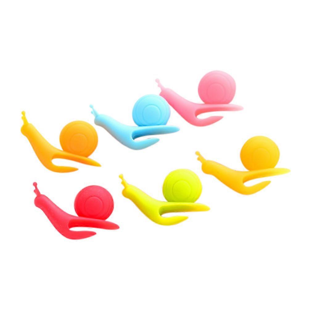 Assorted Color Snail Shaped Tea Bag Holder Made of Silicone for Holding Use 6 Pcs