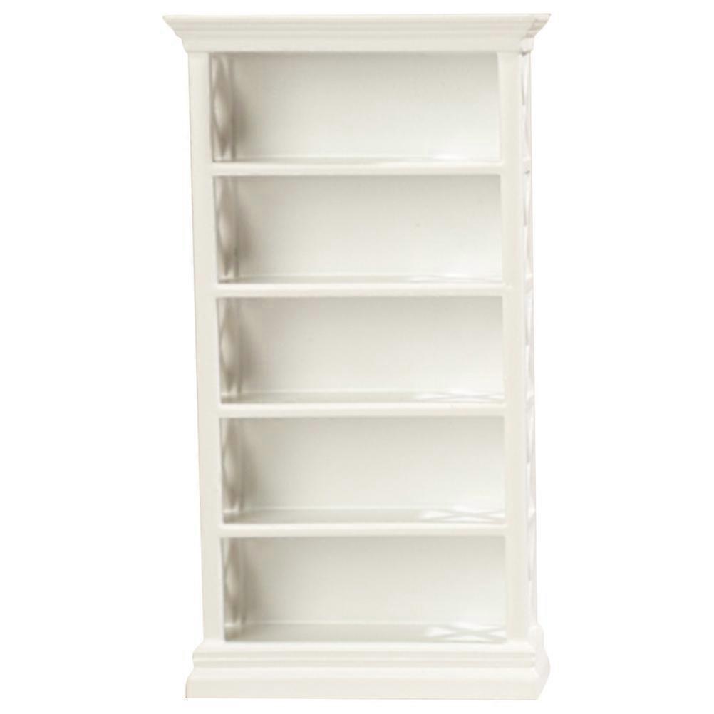 White Wooden Miniature Bookshelf for Decoration Use with High Simulation Effect 3.5 x 2.5 x 6 Inches
