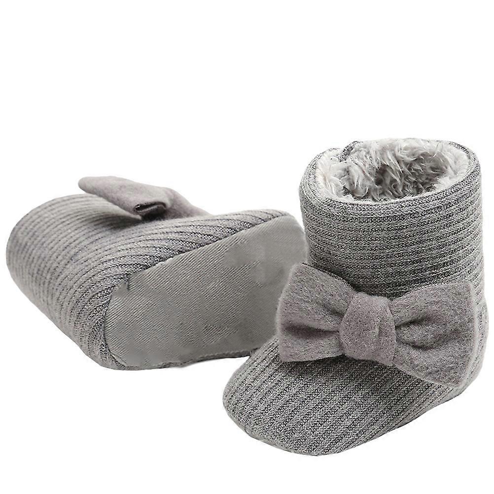 Winter Boots For Children With Warm Anti-Slip Cotton Material In Dark Grey Color Designed For Cold Snowy Pair