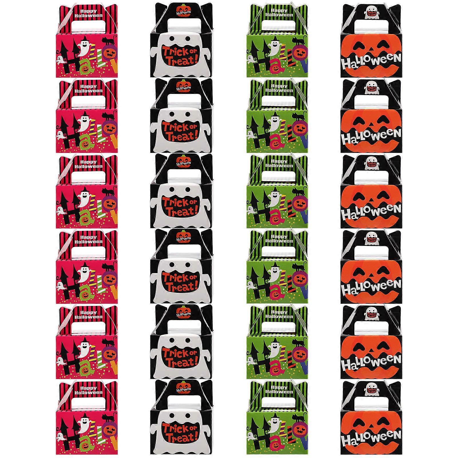 Chic Halloween Paper Boxes Perfect For Halloween Celebrations Providing Gift Packaging Functionality 24Pcs