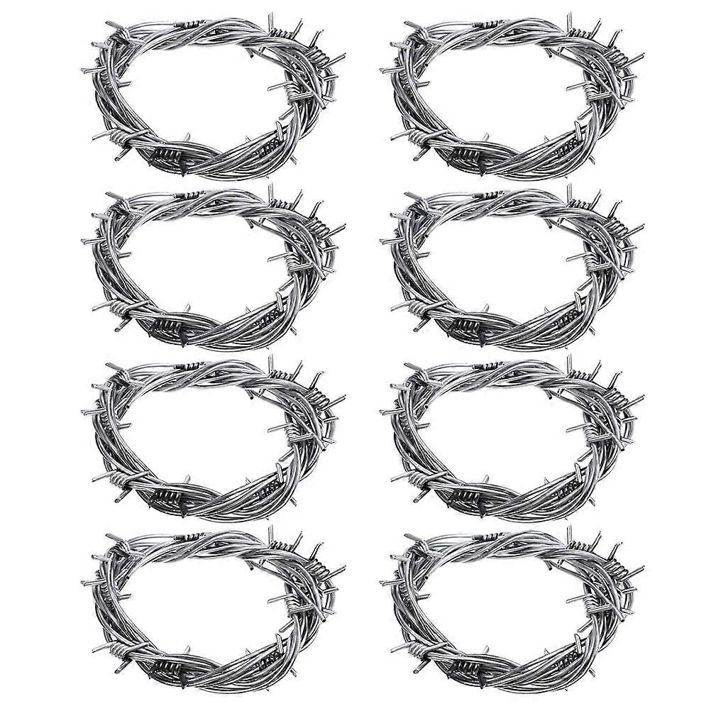 Halloween Fake Barbed Wire Garland 8pcs Realistic Party Decoration Spooky Atmosphere Cosplay Prop Creative Photo Background