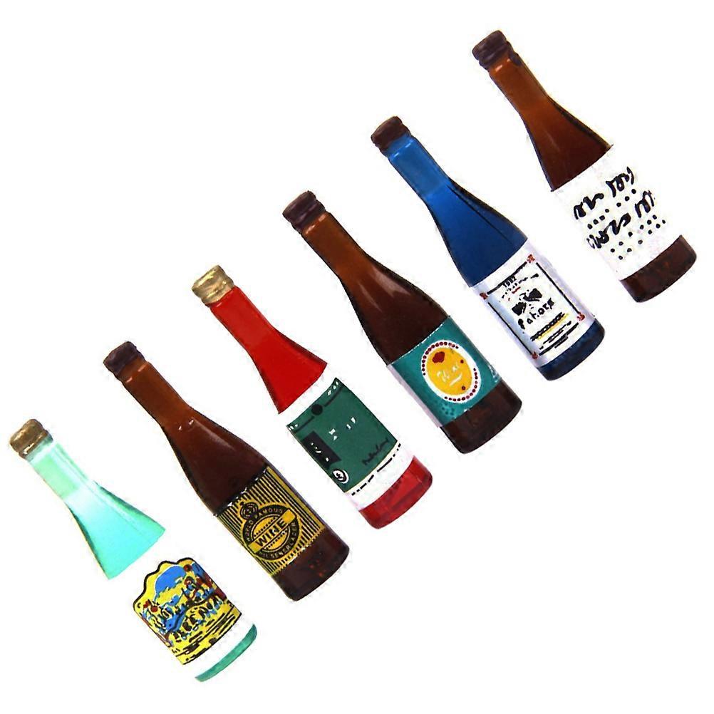 Miniature Drink Bottle 12Pcs Dollhouse Scale Kids Play Accessories Assorted Color Ideal For Cognitive Development