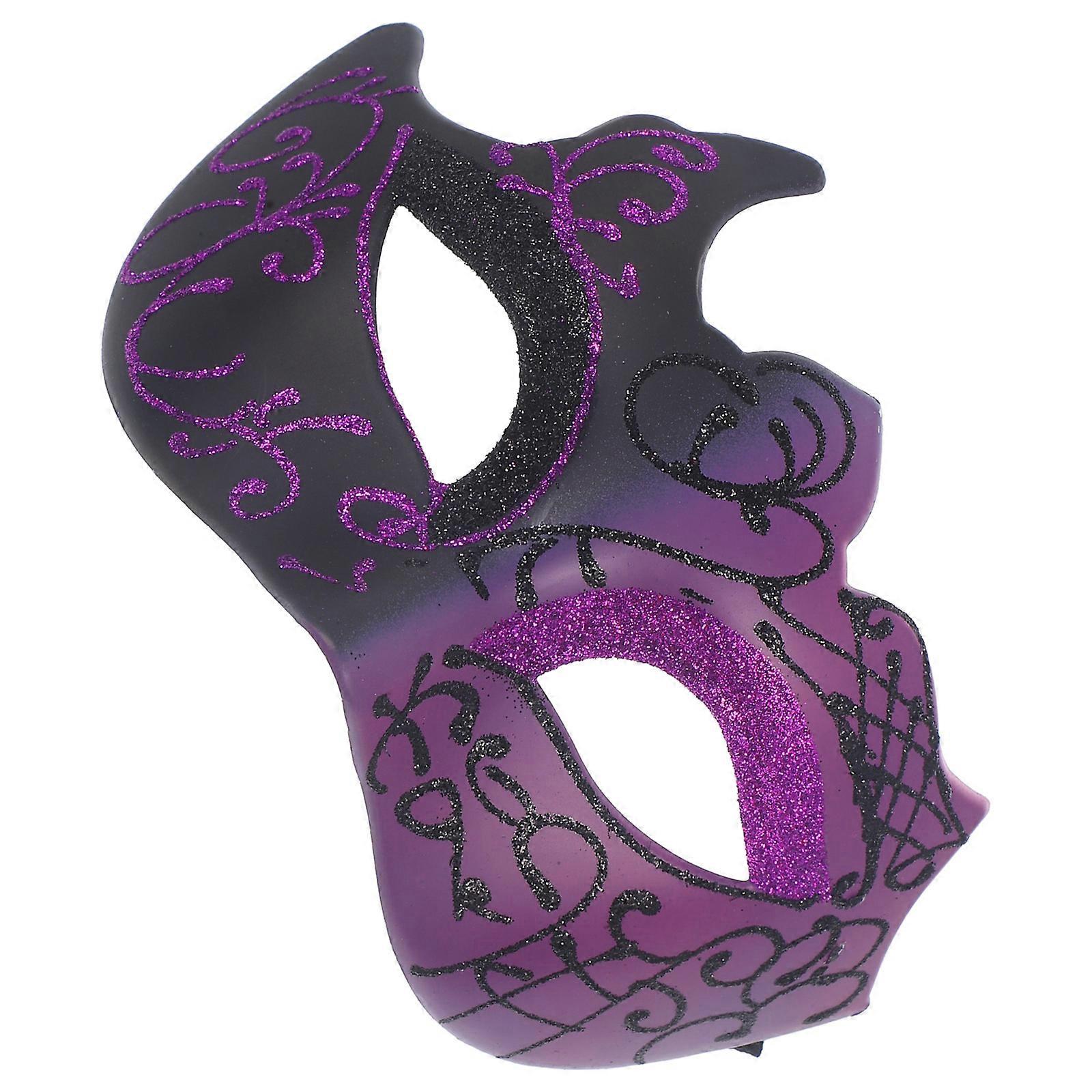 Elegant Half Face Masquerade Mask with Glitter Paint for Halloween, Carnival, and Masquerade Events – Unisex Costume Accessory for Men and Women