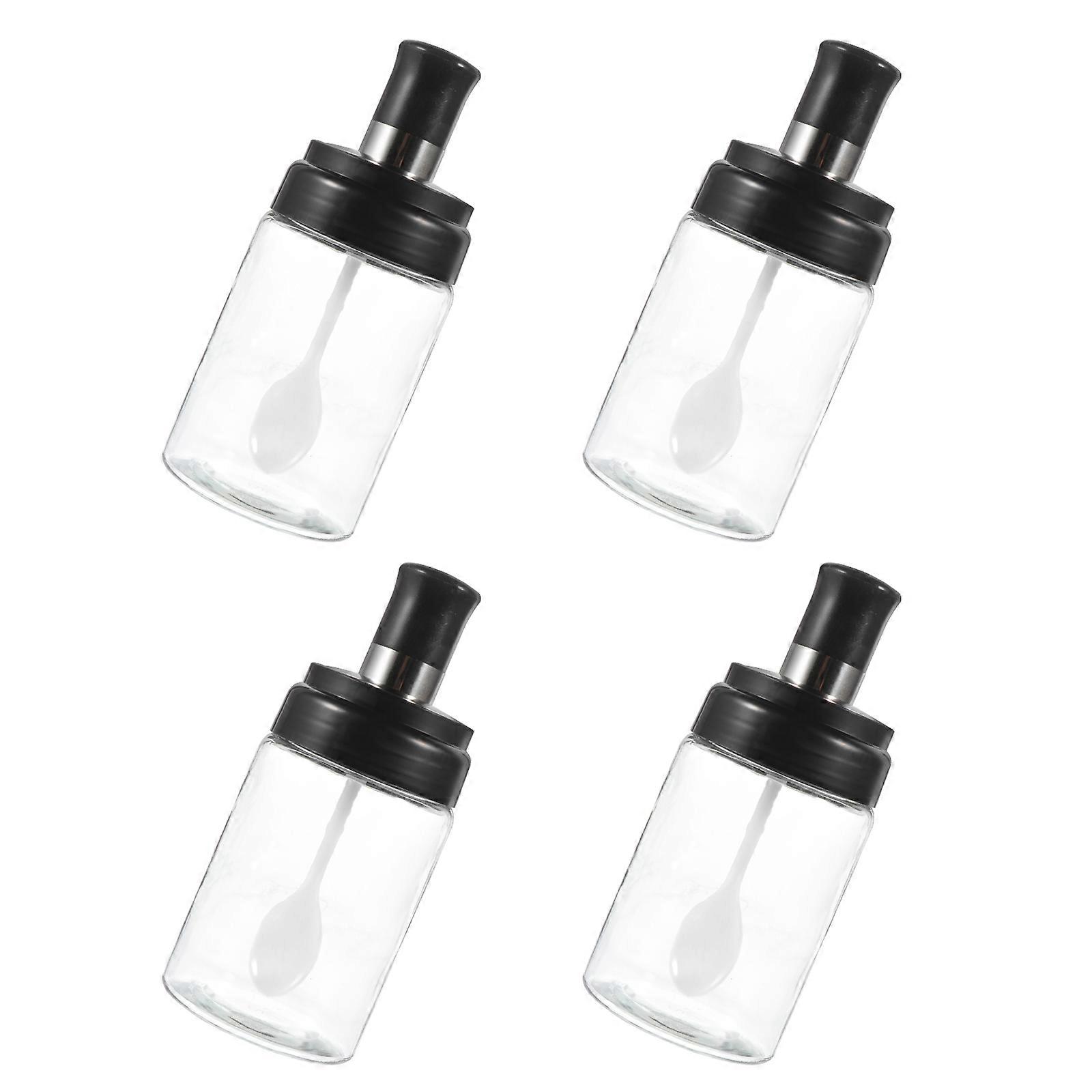 4Pcs Small Spice Jars With Lids For Professional Chefs And Home Users Made Of Glass In Multi Color For Organized Kitchen Storage