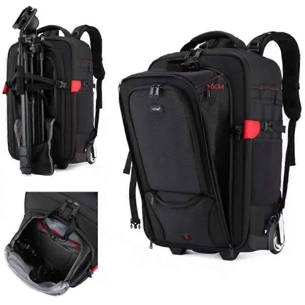 Professional Waterproof DSLR Camera Bag Trolley – Expandable Hand Luggage for Video Photo Equipment, Digital Camera Rolling Case with Wheels