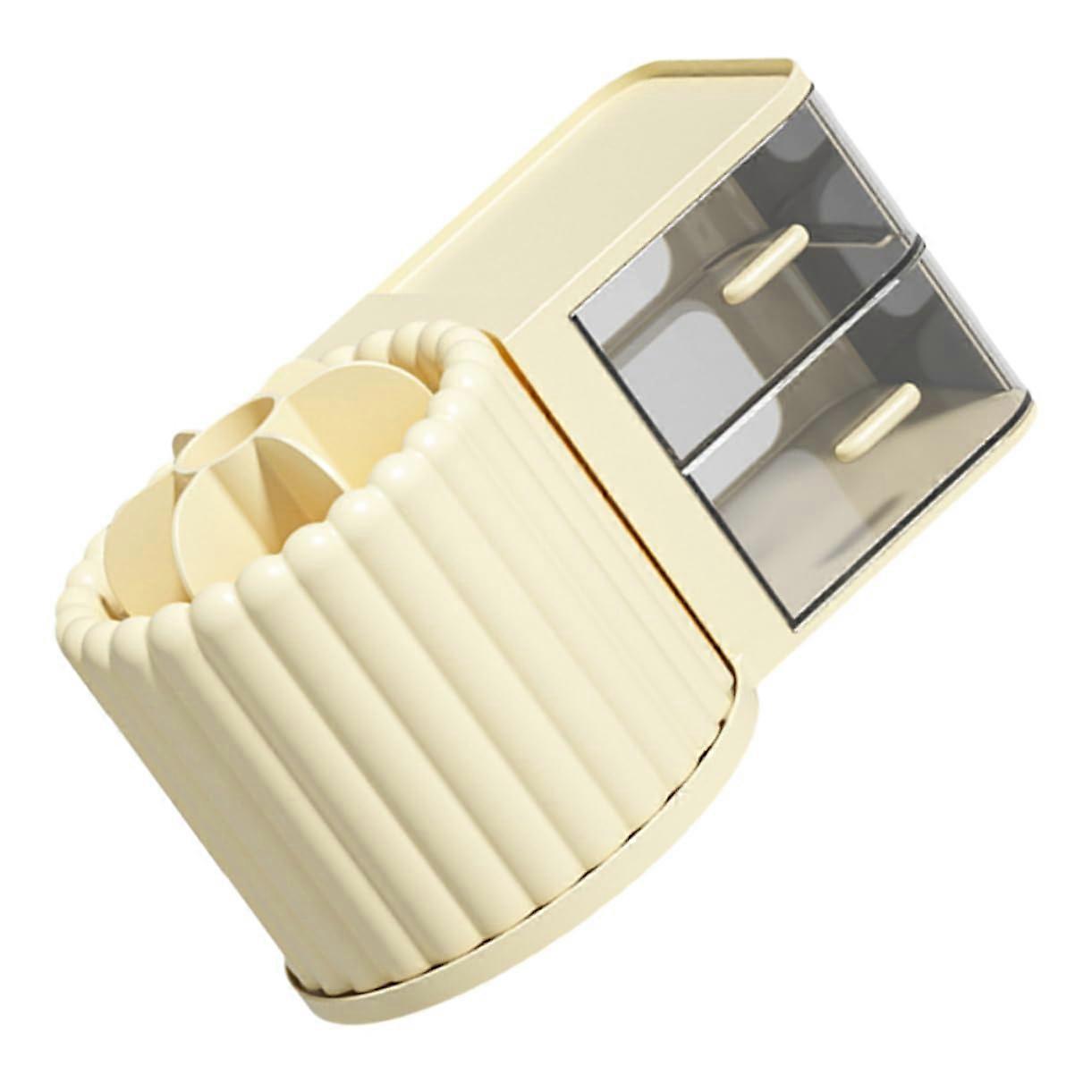 Rotating Pen Holder and Cosmetic Organizer Multifunctional Storage Box